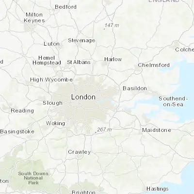 Map showing location of West Ham (51.533330, 0.016670)
