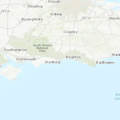 Map showing location of Worthing (50.817950, -0.375380)