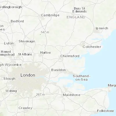 Map showing location of Writtle (51.729060, 0.429380)