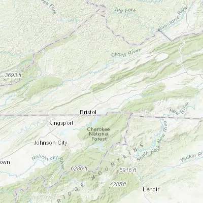 Map showing location of Abingdon (36.709830, -81.977350)