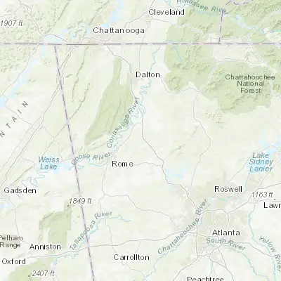 Map showing location of Adairsville (34.368700, -84.934110)