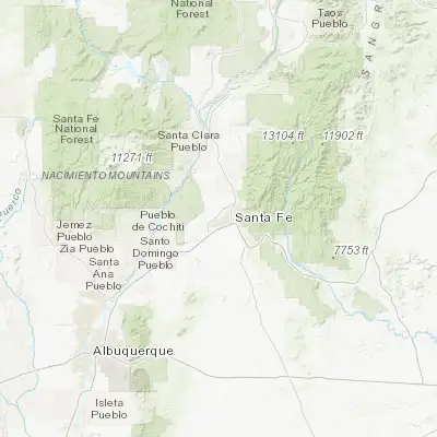 Map showing location of Agua Fria (35.654480, -106.022240)