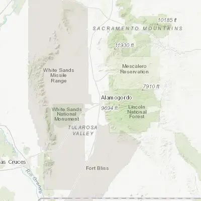 Map showing location of Alamogordo (32.899530, -105.960270)
