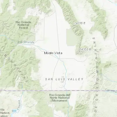 Map showing location of Alamosa (37.469450, -105.870020)