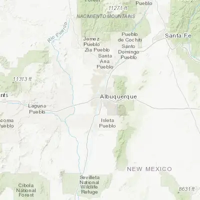 Map showing location of Albuquerque (35.084490, -106.651140)