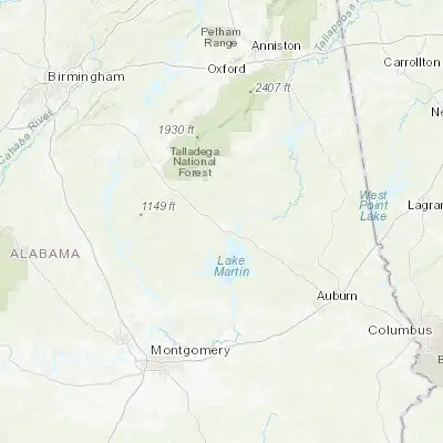 Map showing location of Alexander City (32.944010, -85.953850)
