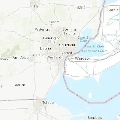 Map showing location of Allen Park (42.257540, -83.211040)