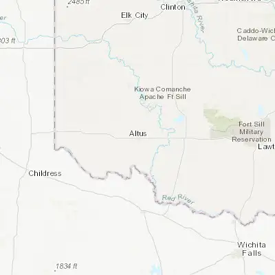 Map showing location of Altus (34.638130, -99.333980)