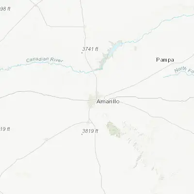 Map showing location of Amarillo (35.222000, -101.831300)