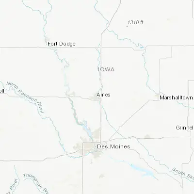 Map showing location of Ames (42.034710, -93.619940)