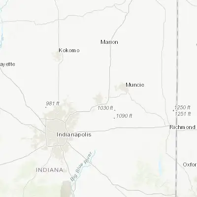 Map showing location of Anderson (40.105320, -85.680250)