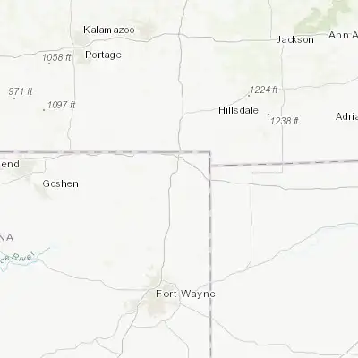 Map showing location of Angola (41.634770, -84.999410)