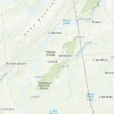Map showing location of Anniston (33.659830, -85.831630)