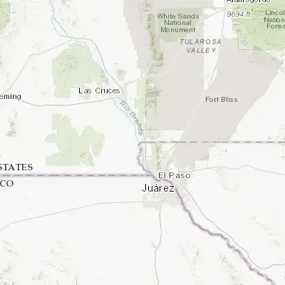 Map showing location of Anthony (31.999270, -106.605550)
