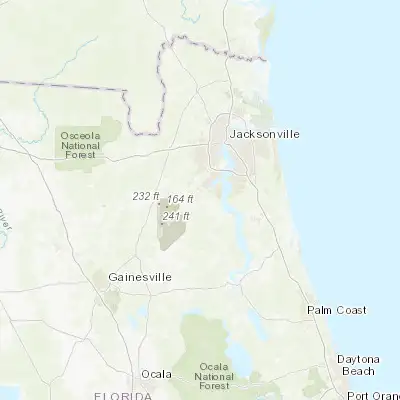 Map showing location of Asbury Lake (30.049130, -81.821490)
