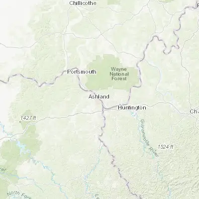 Map showing location of Ashland (38.478410, -82.637940)