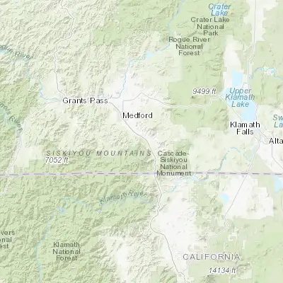 Map showing location of Ashland (42.194580, -122.709480)