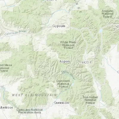 Map showing location of Aspen (39.191100, -106.817540)