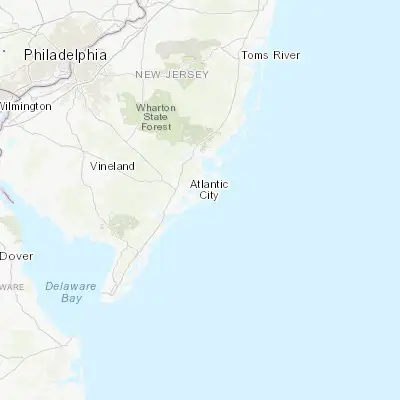 Map showing location of Atlantic City (39.364150, -74.423060)