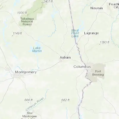 Map showing location of Auburn (32.609860, -85.480780)