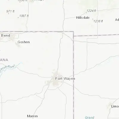 Map showing location of Auburn (41.366990, -85.058860)