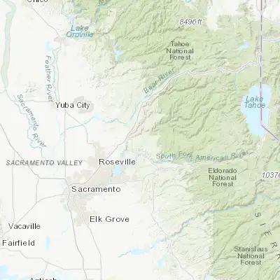 Map showing location of Auburn Lake Trails (38.914340, -120.952440)
