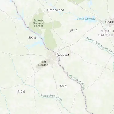 Map showing location of Augusta (33.470970, -81.974840)