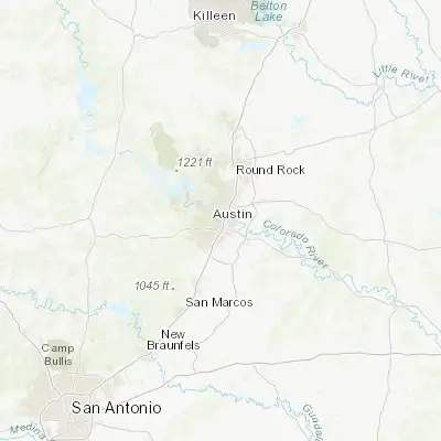 Map showing location of Austin (30.267150, -97.743060)