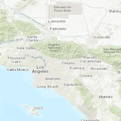 Map showing location of Azusa (34.133620, -117.907560)