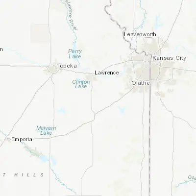 Map showing location of Baldwin City (38.775010, -95.186360)
