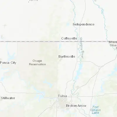 Map showing location of Bartlesville (36.747310, -95.980820)