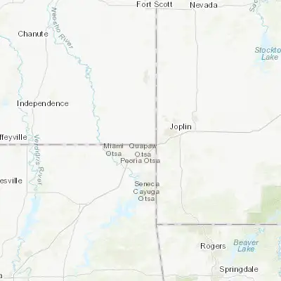 Map showing location of Baxter Springs (37.023680, -94.735500)