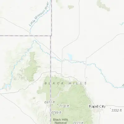 Map showing location of Belle Fourche (44.671370, -103.852150)