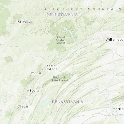 Map showing location of Bellefonte (40.913390, -77.778330)