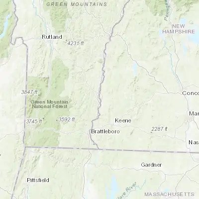 Map showing location of Bellows Falls (43.133410, -72.443980)