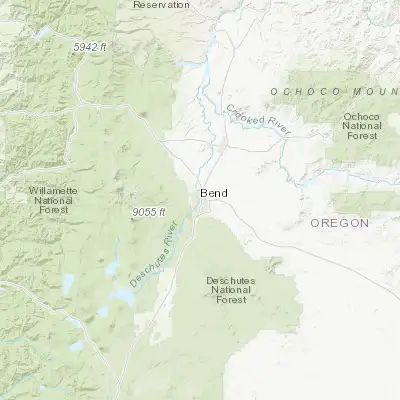 Map showing location of Bend (44.058170, -121.315310)