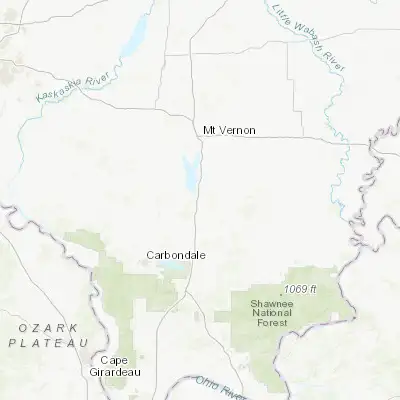 Map showing location of Benton (37.996720, -88.920070)