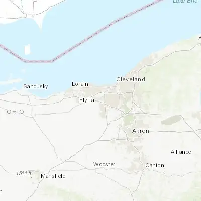 Map showing location of Berea (41.366160, -81.854300)
