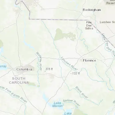 Map showing location of Bishopville (34.218210, -80.248410)