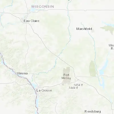 Map showing location of Black River Falls (44.294680, -90.851530)