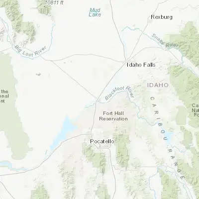 Map showing location of Blackfoot (43.190470, -112.344980)