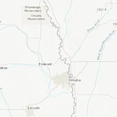 Map showing location of Blair (41.544440, -96.125020)