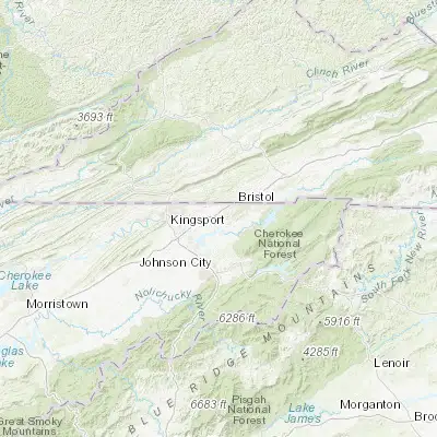 Map showing location of Blountville (36.533160, -82.326810)