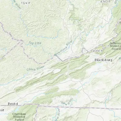 Map showing location of Bluefield (37.252620, -81.271210)