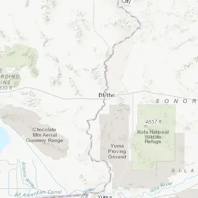 Map showing location of Blythe (33.610300, -114.596350)