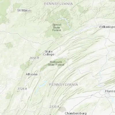 Map showing location of Boalsburg (40.775620, -77.792500)