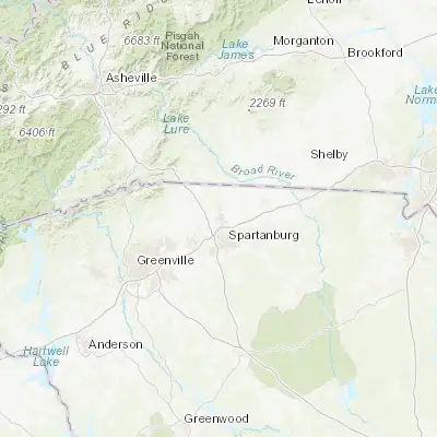 Map showing location of Boiling Springs (35.046510, -81.981770)