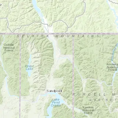 Map showing location of Bonners Ferry (48.691330, -116.316310)