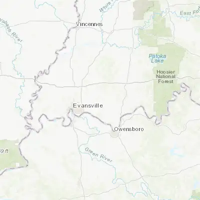Map showing location of Boonville (38.049210, -87.274170)