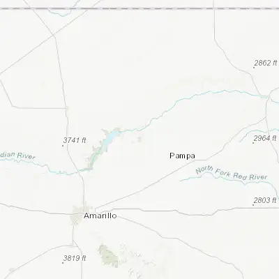 Map showing location of Borger (35.667820, -101.397390)